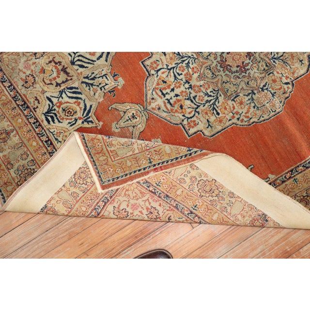 19th Century Persian Hadji Jali Li Tabriz Rug - 4'1" x 5'10" For Sale In New York - Image 6 of 9