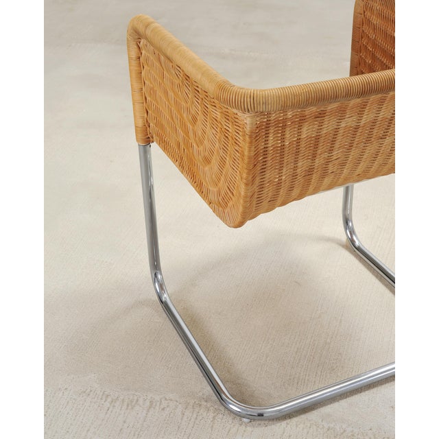 Set of Nine Harvey Probber D43 Rattan Wicker Cantilever Chairs For Sale - Image 13 of 18