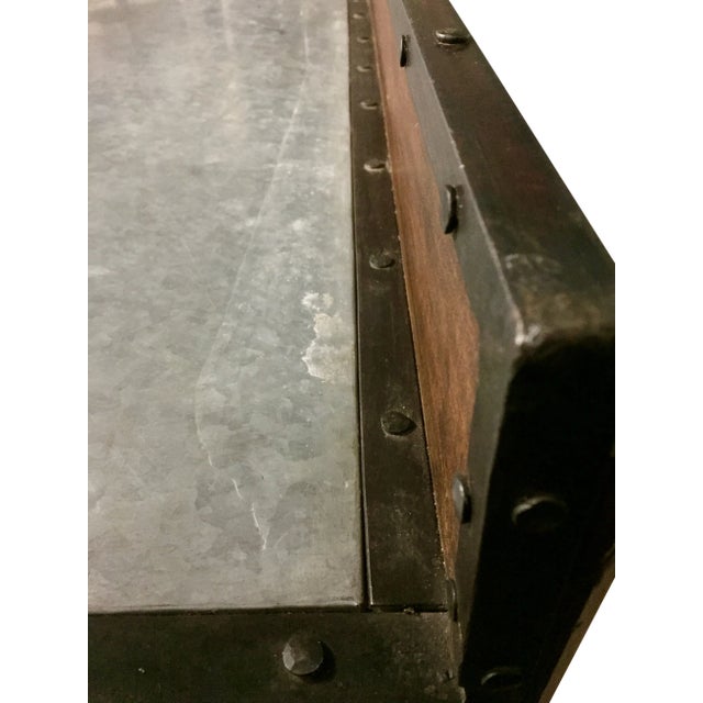 Early 20th Century Antique Country Work Table | Island With Stainless Steel Top For Sale - Image 5 of 11