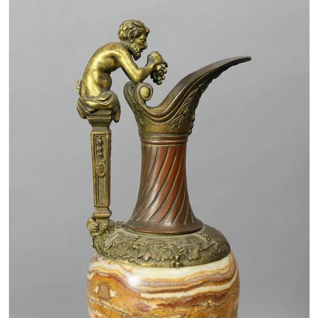 Italian Italian Grand Tour Onyx and Bronze Ewer For Sale - Image 3 of 11