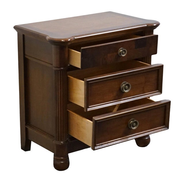 Late 20th Century Stanley Furniture Solid Cherry Italian Inspired Traditional 28" Three Drawer Nightstand For Sale In Kansas City - Image 6 of 13