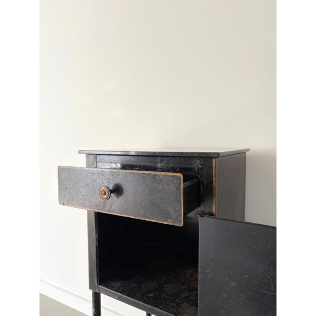 Contemporary Modern French Steel Side Table Cabinet, 1930 For Sale - Image 3 of 8