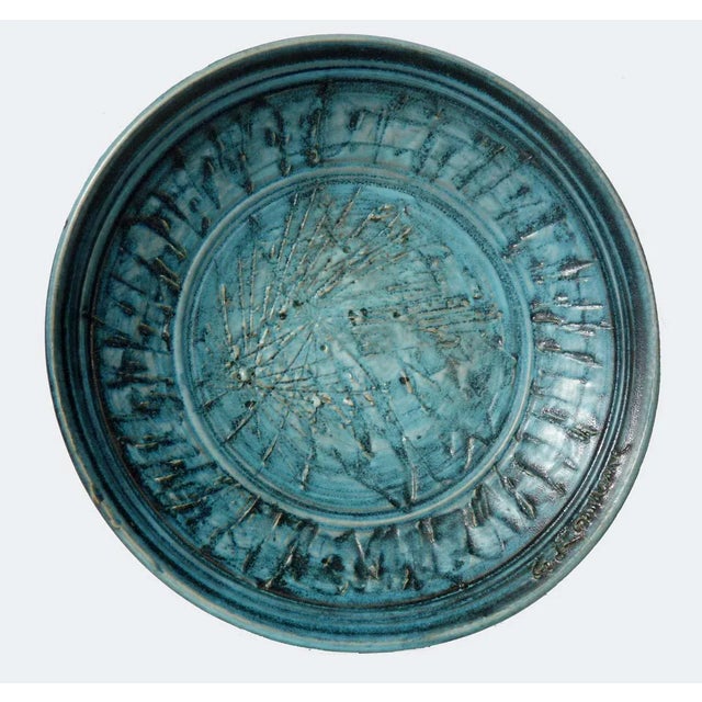 Abstract Art Pottery Gres Plate by Giuseppe Rossicone, 1970s For Sale - Image 6 of 6