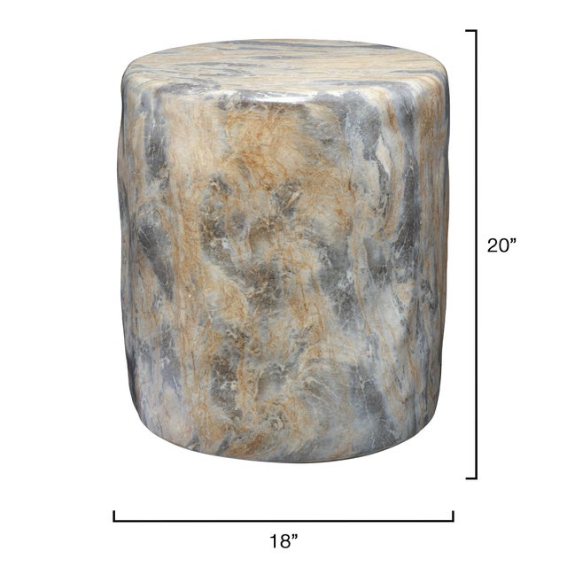 Cedar Side Table, Marbled Grey These small accent tables are expertly hand-formed from concrete reinforced with glass...