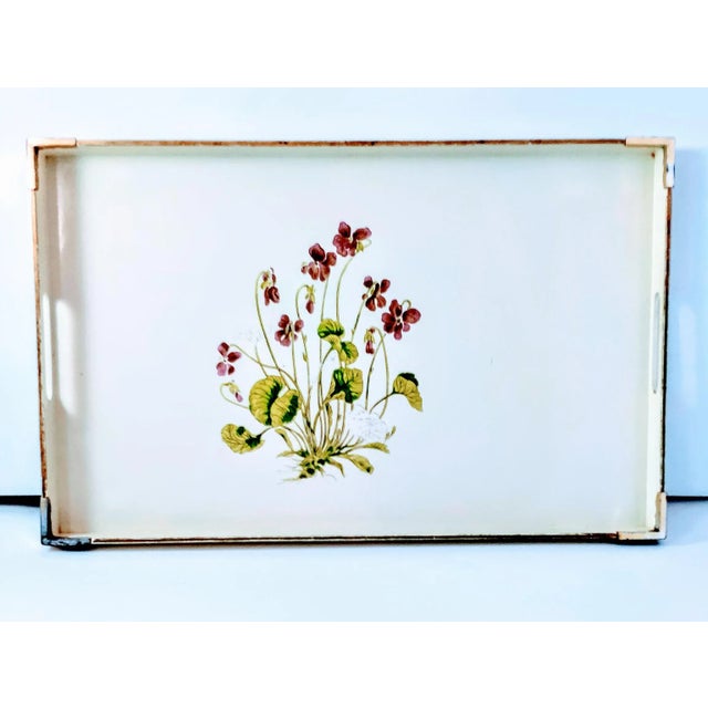 Lacquerware Purple Floral Violets Tray For Sale - Image 9 of 10