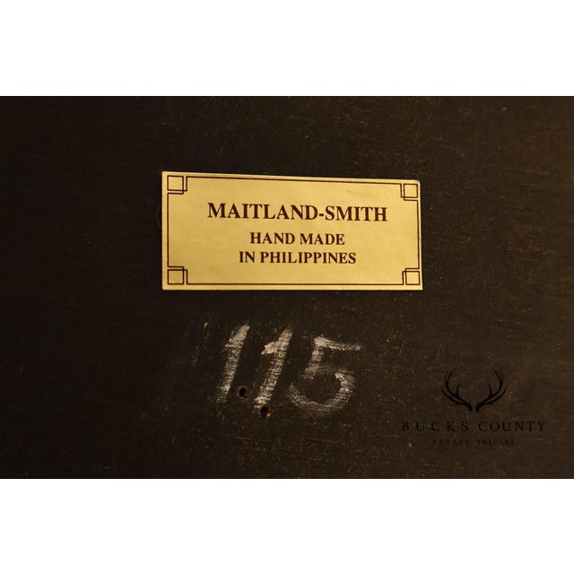 Maitland Smith Regency Style Satinwood Carlton House Writing Desk For Sale - Image 16 of 18