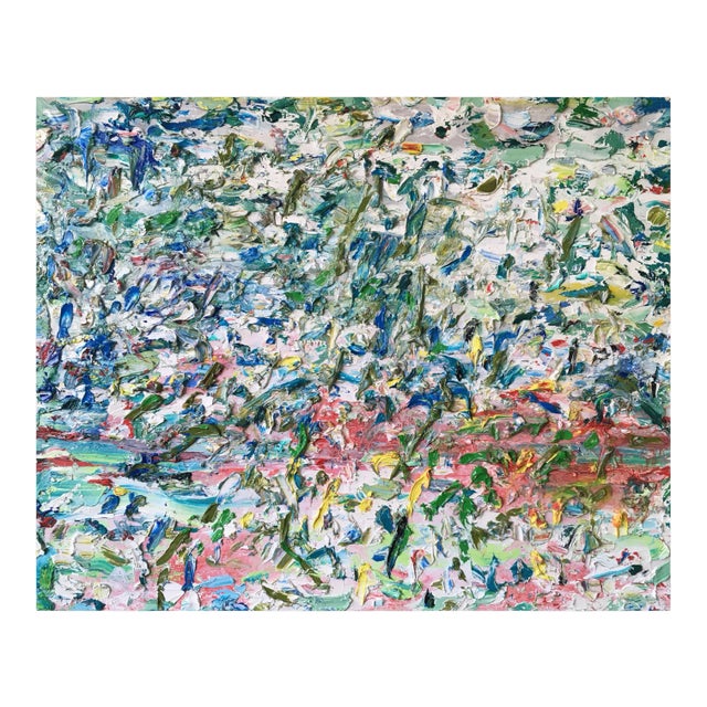 Contemporary Abstract Oil on Canvas Painting "Paysage (Ref 21186)" by Martin Reyna For Sale