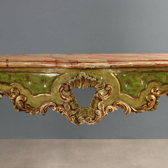 Venetian Baroque Style Console Table For Sale - Image 4 of 8