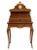 Elegant French Louis XV style lady's writing Desk with a monogramed metal crest over Rococo style plaque, open shelves,...