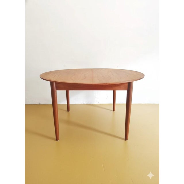 Danish Round Teak Table with Internal Extension, 1960s For Sale - Image 12 of 12