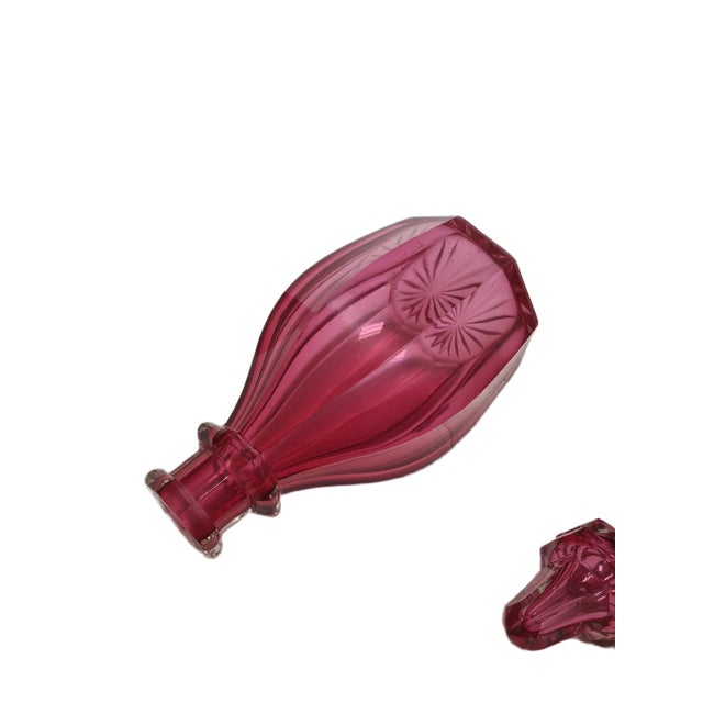 Glass Biedermeier Rubin Carafe, Former Austrio-Hungarian Empire, 1890s For Sale - Image 7 of 14
