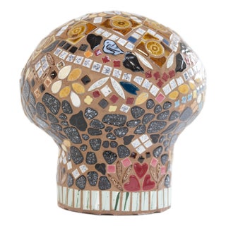 Swedish Folk Art Mosaic Mushroom Piggy Bank, 1970s For Sale