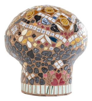 Swedish Folk Art Mosaic Mushroom Piggy Bank, 1970s