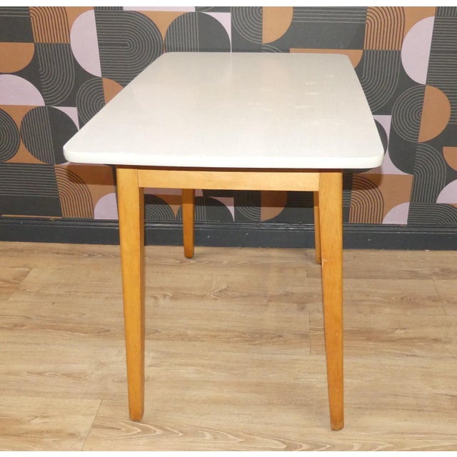 1950s Small Vintage Kitchen Table in Wood, 1950s For Sale - Image 5 of 14