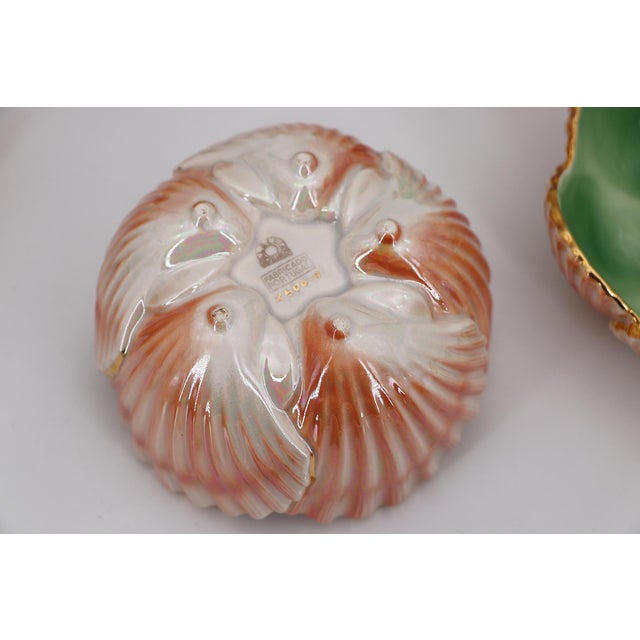 Mid-Century Modern Portuguese Majolica Set of Six Seashell Bowls and a Seashell Box , Studio Pottery For Sale - Image 14 of 17