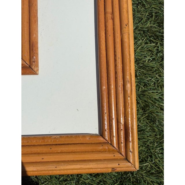 Hollywood Regency Tropical Mirror in Pencil Reed Bamboo attributed to Vivai Del Sud, Italy, 1970s For Sale - Image 16 of 17