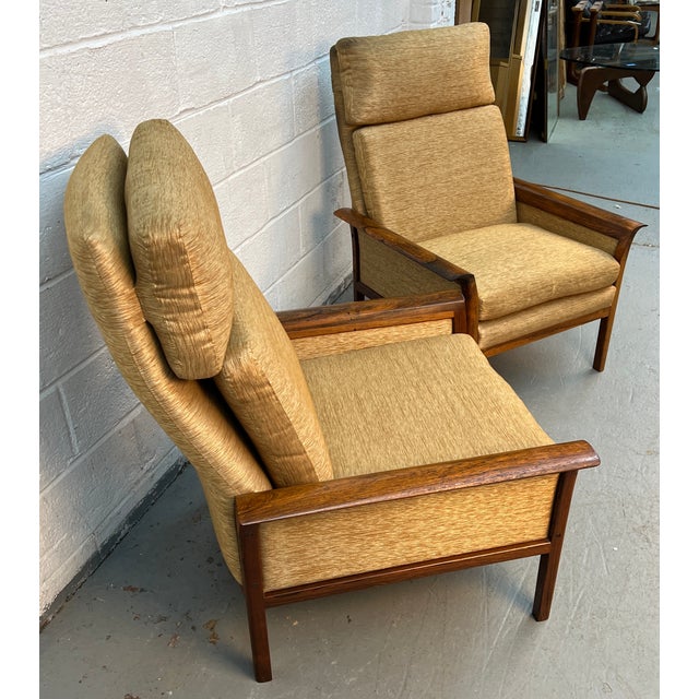 Mid-Century Modern High-Back Armchairs W/ Curved Armrests For Sale - Image 4 of 13
