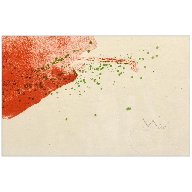 Joan Miró 1960s Serie I, Red and Green, Joan Miró For Sale - Image 4 of 7