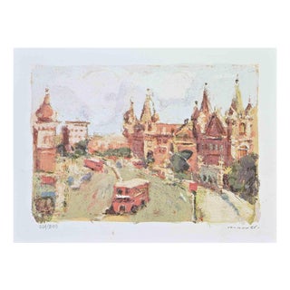 Franco Marzilli, View of London, Lithograph, 1980s For Sale