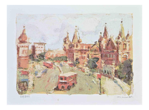 Franco Marzilli, View of London, Lithograph, 1980s