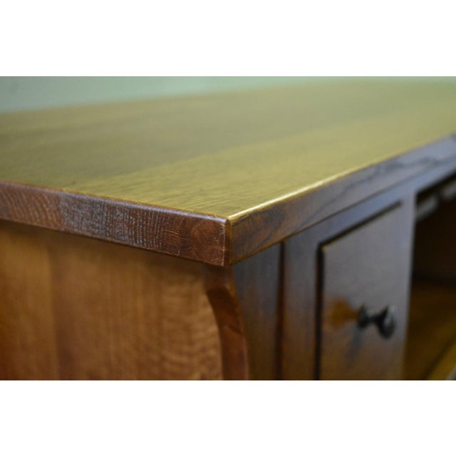 Brown Mission / Arts and Crafts Quarter Sawn White Oak Wine Cabinet - 45" For Sale - Image 8 of 9