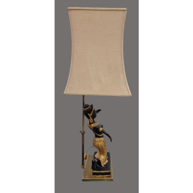 Thai Bronze Buddha Table Lamp with Double Black and Gold Patina attributed to Maison Charles for Maison Jansen, 1960 For Sale - Image 9 of 13