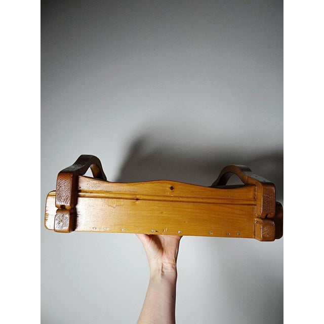 Handcrafted Rustic Wood Tray with Handles, 1970s For Sale - Image 6 of 16