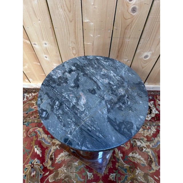 Brown Empire Nightstand with Marble and Gilt Brass For Sale - Image 8 of 9