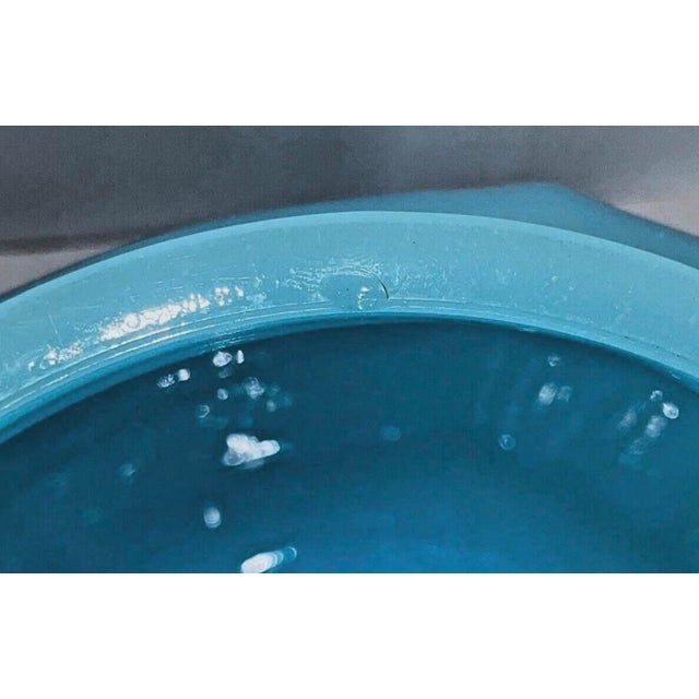 Rare Baby Blue Mayfair Open Rose Depression Glass Cookie Jar For Sale - Image 9 of 12