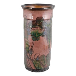 Floor Vase in Stoneware with Stylised Floral Motifs from Kähler, 1930s For Sale