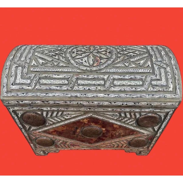 19th Century Extra Large Antique Moroccan Trunk Moorish Design For Sale - Image 12 of 12