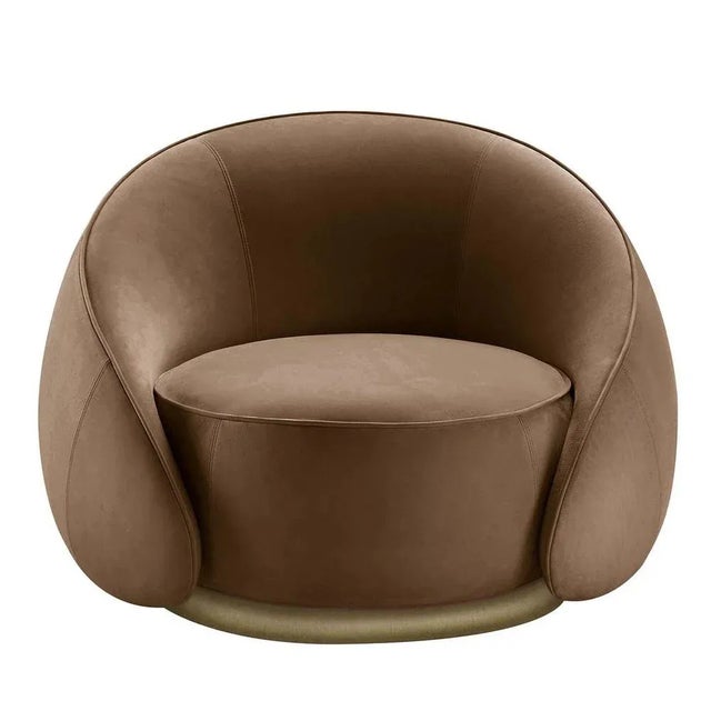 Contemporary Abbracci Brown Armchair For Sale - Image 3 of 3