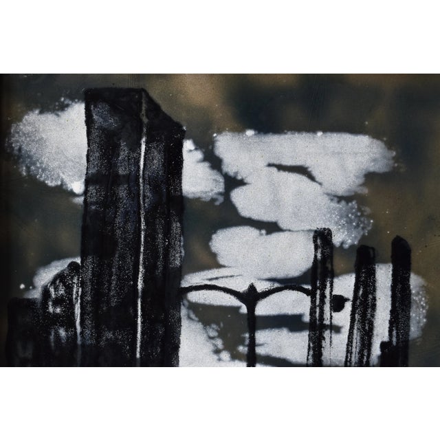 Vintage Abstract Cityscape Enamel Artwork by Felicia Liban, Circa 1970s-80s For Sale - Image 4 of 15