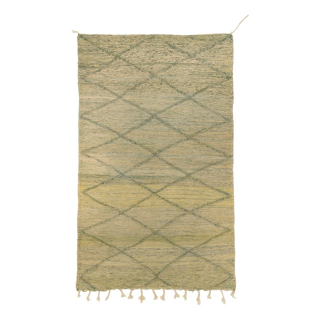Flatweave Rug in Hand-Knotted Wool by Azele Studio For Sale