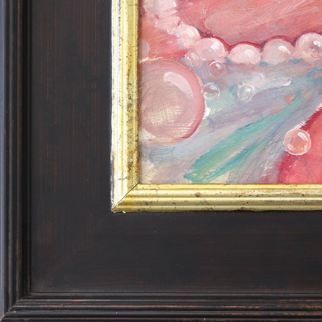 Bubbles - Original Pig Portrait Oil Painting in Gold Frame by Kyle Paliotto For Sale - Image 4 of 10