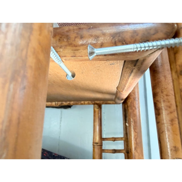 1980s Vintage Chinese Chippendale Brighton Pavillion Style Regency Tall Bamboo Tortoise Etagere Shelving Unit For Sale - Image 5 of 5