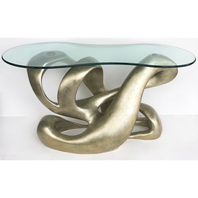 Tony Duquette for Baker Biomorphic Console, Silver Leaf Finish Offered for sale is the Biomorphic Console for Baker by...