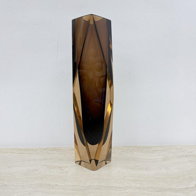 Murano Sommerso Glass Faceted Vase by Flavio Poli, 1970s For Sale - Image 18 of 18