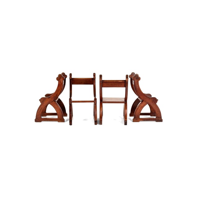 Gothic Revival Altar Chairs, Set of 4 For Sale - Image 3 of 13
