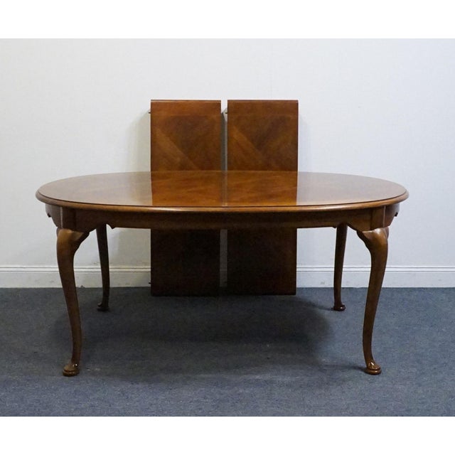Thomasville Furniture Fisher Park Collection 99" Oval Dining Table W. Basket Weave Parquet Top 24921-752 For Sale - Image 9 of 12