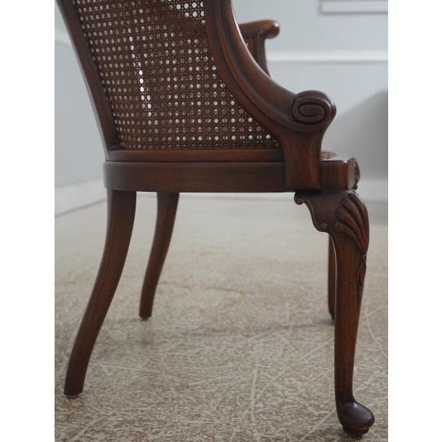 Vintage French Carved Cane Tub Chair For Sale - Image 13 of 18
