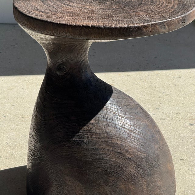 Black Vintage Wooden Side Table, 1980s For Sale - Image 8 of 11