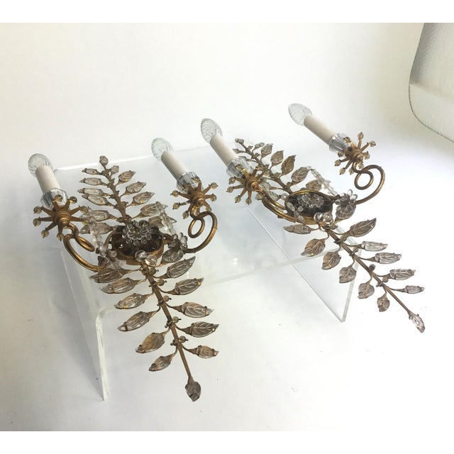 Vintage Gilded Wall Lights by Banci Firenze, 1960s, Set of 2 For Sale - Image 10 of 13