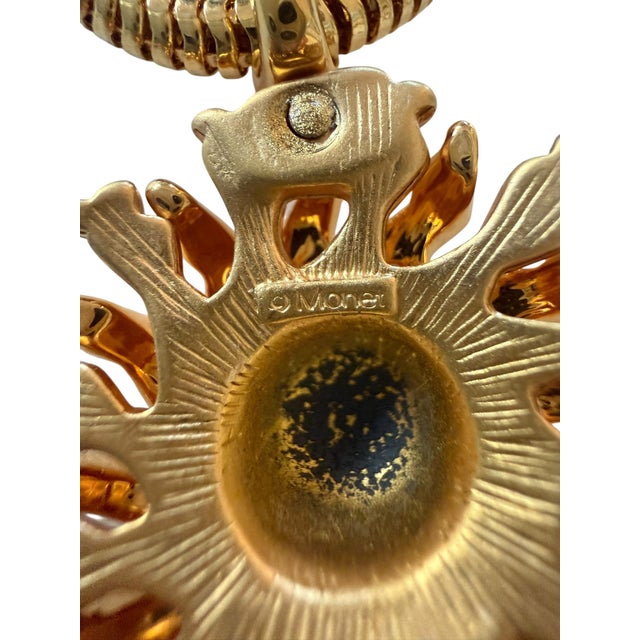 Mid-Century Modern Vintage Sun Necklace on Snake Chain For Sale - Image 3 of 7