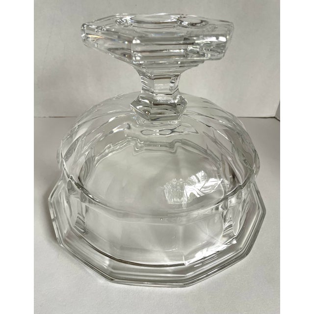 1950's Art Deco Crystal Pedestal Centerpiece Bowl For Sale - Image 11 of 12