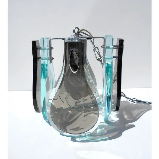 Glass Crystal Art Glass Pendant Lamp, 1970s For Sale - Image 7 of 11