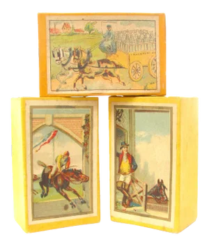 19thC French Equestrian Motif Boxes, S/3
