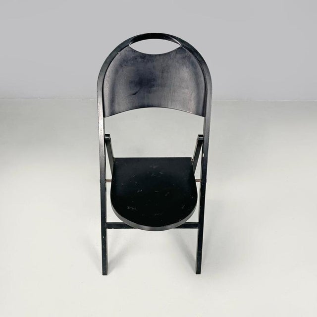 Italian Mid-Century Modern Black Folding Chair Tric Castiglioni Bonacina, 1960s from Hille For Sale - Image 6 of 18