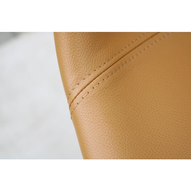 Danish Iskos-Berlin for Muuto Brown Leather Fiber Bar Stools Oak Base - Set of 3 For Sale - Image 15 of 18