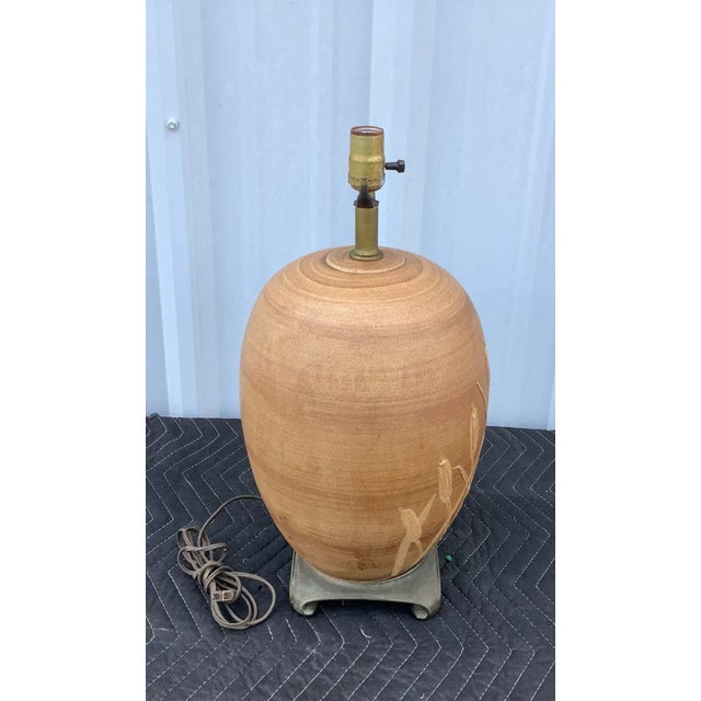 Chinoiserie Vintage 1970s Ceramic Chinoiserie Table Lamp For Sale - Image 3 of 7